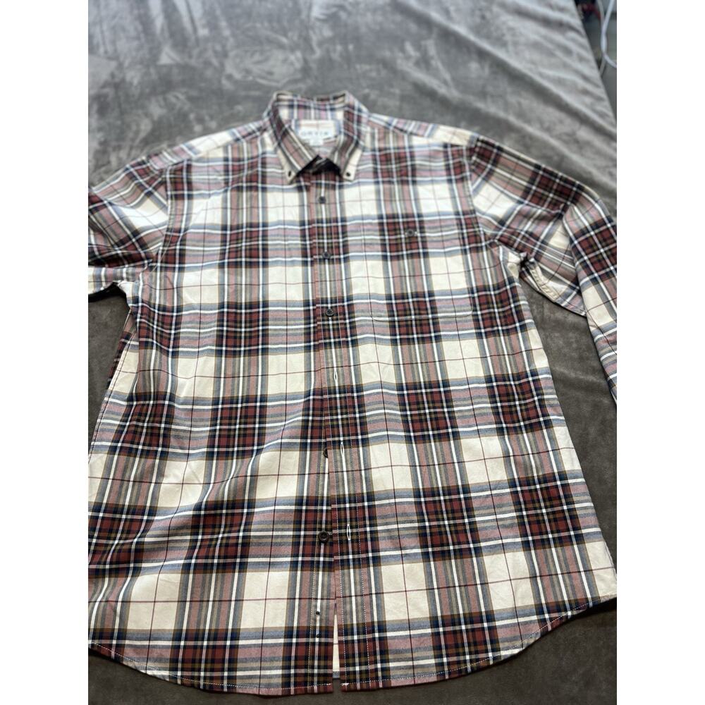 Orvis Plaid Long Sleeve Shirt Size Large 100% Cotton EUC